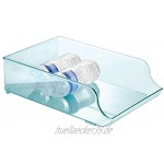 mDesign 2er-Set Flaschenregal – platzsparende Aufbewahrung für Weinflaschen Wasserflaschen bzw. Trinkflaschen – Flaschenständer für Küchenschränke und Arbeitsplatten – hellblau