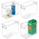 mDesign 4er-Set Aufbewahrungsbox mit integrierten Griffen – ideal für die Aufbewahrung von Schreibwaren und Bürobedarf – Kunststoffbox für das Büro – durchsichtig
