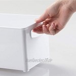 mDesign 4er-Set Aufbewahrungsbox mit integrierten Griffen – zur Aufbewahrung von Büroutensilien – vielseitig verwendbare Kunststoffbox für das Büro und andere Räume – weiß