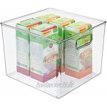 mDesign 4er-Set Kühlschrankbox – Kunststoffkiste für Obst Konserven Medikamente und vieles mehr – große Aufbewahrungsbox aus BPA-freiem Kunststoff für Küche und Speisekammer – durchsichtig