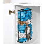 mDesign Ablagesystem für Plastiktüten für Wand oder Tür – Tütenspender aus Metall zur Küchenaufbewahrung – praktischer Haushaltshelfer für Mülltüten und Gefrierbeutel – bronzefarben