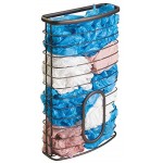 mDesign Ablagesystem für Plastiktüten für Wand oder Tür – Tütenspender aus Metall zur Küchenaufbewahrung – praktischer Haushaltshelfer für Mülltüten und Gefrierbeutel – bronzefarben