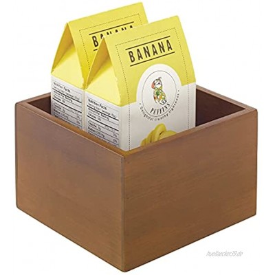 mDesign Bambusbox zur Küchenaufbewahrung – stapelbare Schubladenbox aus umweltfreundlichem Bambusholz – Aufbewahrungsbox für den Küchenschrank die Schublade oder Vorratskammer – braun naturfarben