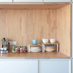 Regaleinsätze für Küchenschrank | Küchenregal Organizer stapelbar und erweiterbar Lagerregal für Küchenzubehör Gewürze Tasse 2er Set