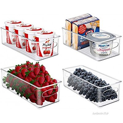 Sorbus Aufbewahrungsbehälter aus Kunststoff stapelbar transparent für die Aufbewahrung von Küche Kühlschrank Lebensmitteln Snacks Speisekammer Obst Gemüse Badezimmer-Zubehör 4er-Pack