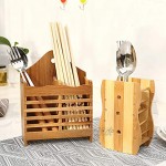 Besteckhalter Utensilienhalter Besteckständer Aufbewahrungsbox aus Bambus Küchenutensilienkorb Küchenutensilienhalter 14.5x8.5 cm