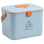Kunststoff Erste Hilfe Lagerung Box Familie Medizin Container Bin mit Tragbare Griff Doppel Schichten Notfall Medizin Kit Fall