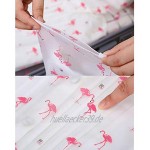 Vankra 10 x wasserdichte Reisebeutel Flamingo transparent mattiert Kunststoff mit Reißverschluss Aufbewahrungsbeutel für Kleidung und Schuhe Mischen