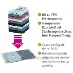 WENKO Vakuum Beutel Reise-Set 6-teilig 6er Set platzsparende Vakuum Kleideraufbewahrung mit Pumpe Polyethylen 19 x 31 x 9.5 cm Transparent