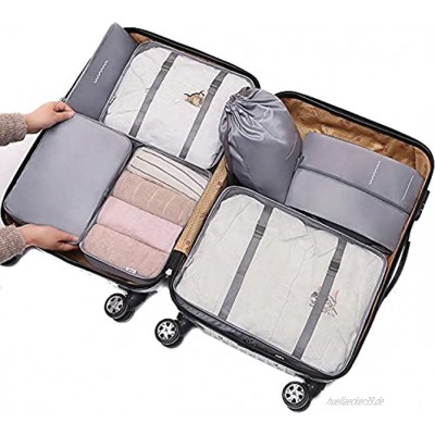 woyada 7-teiliges Set aus Aufbewahrungstasche für Kleidung Steppdecken Decken Organizer Kleiderschrank Koffer Sortierbeutel Taschen für Reisen und Zuhause