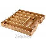 8 Fächer Schubladeneinsatz Bambus Besteckfach Erweiterbare Besteckkasten Küchenorganizer Besteckeinsatz aus Bambus für Küchen-Schubladen 54,2 * 43,2 * 5 cm