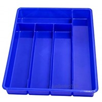 Besteckkasten praktischer Schubladen-Organizer für die Küchenschublade Besteckeinsatz für Küchenutensilien mit fünf Fächern aus beständigem Kunststoff blau