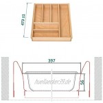 BUCHE Besteckeinsatz für 50er Schublade z.B. Nobilia ab 2013 473 x 397 mm Holz-Besteckkasten mit 6 Fächer ORGA-BOX III