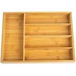 KITCHENMASTER Besteckkasten Schublade aus Bambus Besteckeinsatz 5 Fächer 35,5 x 26,5 x 5 cm