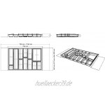 LANA solution 90er 120er Schublade Universal Besteckeinsatz – Tiefe wählbar Anthrazit 462 mm Schubladentiefe
