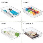 mDesign universeller Schubladenkasten – Besteckeinsatz für Schubladen ordnet Küchenbedarf und Utensilien – Schubladen Organizer für Küche und Haushalt – durchsichtig