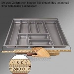 ORGA-BOX® II Besteckeinsatz für Nobilia 40er Schublade 462 x 305 mm BITTE MESSEN SIE IHR SCHUBLADENINNENMAß! silbergrau