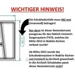 ORGA-BOX® II Besteckeinsatz für Nobilia 60er Schublade 462 x 505 mm BITTE MESSEN SIE IHR SCHUBLADENINNENMAß! silbergrau