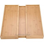 Ruixing Geschirr Speicher Supplies Besteckschublade ausziehbarer Besteckeinsatz als Küchenorganizer Besteckkasten aus reinem Natur Bambus 54,2 * 43,2 * 5 cm