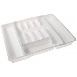 SIDCO Besteckkasten variabel ausziehbar Besteckeinsatz Kunststoff weiß