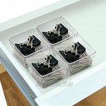 Glad Schubladenablage aus Kunststoff robust für Zuhause Küche Bad Schlafzimmer Büro | rutschfeste Füße 3 x 3 transparent