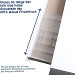 Hausfelder ORDNUNGSLIEBE Schubladen Make-Up Organizer passend zur IKEA Malm Kommode Schminktisch Frisiertisch Aufbewahrungsboxen 10-teilig für eine halbe Schublade