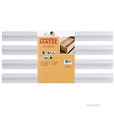 MamboCat Schubladenmatte Matze 4 teiliges Set | perfekt für 12 Standard Schubladen | 150 x 50 cm | transparente Antirutschmatte individuell zuschneidbar
