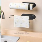 Jinlaili Küchenrollenhalter Ohne Bohren 25 cm Selbstklebend Küchenpapierhalter Papierrollenhalter Küche Wand Rollenhalter unter Küche Schrank Schwarz