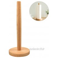 Küchenrollenhalter Papierhalter Bambus mit Rutschfestem Pad Küchenrollenspender Runder Rollenhalter für Küche Schlafzimmer Badezimmer Fadennähen 31 x 13 cm