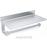 Küchenrollenhalter Queta Papierhandtuchhalter mit Shelf Nail Free selbstklebend Space Aluminium Selbstklebender für Badezimmer und Küche