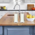 Küchenrollenhalter Rollenhalter Küche Küchenpapier Halter rostfrei aus Edelstahl | L x B x H 15 x 15 x 32 cm | Silber Edelstahl