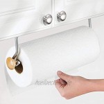 mDesign Küchenrollenhalter – die ideale Aufbewahrung für die Küchenrolle – Halter auch für Küchen- und Handtücher – zweiteiliger Papierrollenhalter zur Wandmontage – silberfarben naturfarben