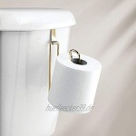 mDesign Toilettenpapierhalter für über den Spülkasten – elegante Halterung für eine Rolle Klopapier – Papierrollenhalter ohne Bohren aus Metall – messingfarben