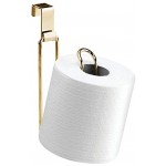 mDesign Toilettenpapierhalter für über den Spülkasten – elegante Halterung für eine Rolle Klopapier – Papierrollenhalter ohne Bohren aus Metall – messingfarben