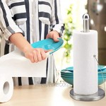 Relaxdays Küchenrollenhalter stehend gebürsteter Edelstahl Papierrollenhalter für die Küche HxD: 35 x 15 cm silber 10030705