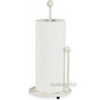 Relaxdays Küchenrollenhalter stehend Gusseisen Küchenpapierhalter Retro Landhausstil Shabby-Chic Höhe: 33 cm Weiß
