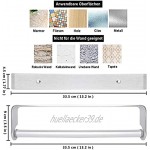 SUFA Küchenrollenhalter ohne Bohren,Küchenpapierhalter Wandmontage Papierrollenhalter Aufbewahrung Organisator Silber