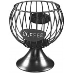 Baoblaze Vintage Eisendraht Kaffeepad-Aufbewahrungshalter Espresso-Halter Kaffeepad-Ständer Küchenarbeitsplatte Becher Tasse Zubehör Dekor Schwarz S