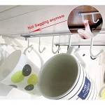 EigPluy Becherhalter 6x2 Haken unter Schrank Tassen Tassen Haken Ständer ohne Nägel Kaffeetassen Halter Mhwi