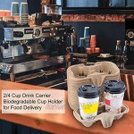 windyday Biologisch Abbaubarer Becherhalter Für 2 4 Kaffeebecher Pappbecher 50 Stück Bio Becherhalter Einwegbecherträger Becherträger Für Lebensmittel Cafés Und Imbiss-Shops