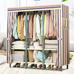 JIAO PAI Einfache Tuch Kleiderschrank Federung Tragbare Montage Der Garderobe Home Open Garderobe OrganizerSize:172 * 128 * 48CM