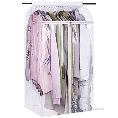 KEETDY Kleidersäcke zum Aufhängen 109,2 cm groß durchsichtig mit Sichtfenster Kleiderständer Kleiderständer Schutz für Anzug Kleiderschrank Unterseite geschlossen