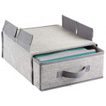 mDesign Hängeschublade aus Stoff – kompakter Hängeschrank – Aufbewahrungsbehälter – Farbe: grau