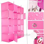 TecTake XXL Steckregal Kleiderschrank Schrank Regal Kunststoff mit Kleiderstange 147x47x183cm Diverse Farben Pink | Nr. 402089