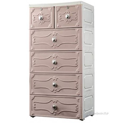 Wguili Tragbare Kleiderschrank Kunststoff-Schrank Finishing Kabinett Mehrschichtige Aufbewahrungsbehälter-Fach-Speicher Kabinett Ideal für Schlafzimmer Color : Pink Size : 101x50x31cm