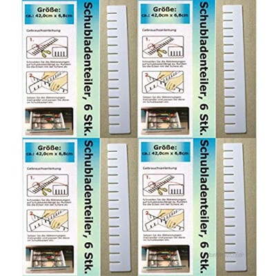 1a-becker 24x Schubladenteiler Schubladen Einteiler Fach Ordnungssystem Fachteiler weiß