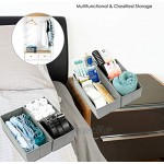 4er | 8er Aufbewahrungsbox Stoff Schubladen Ordnungssystem Kleiderschrank Organizer zum Aufbewahren von Unterwäsche Socken etc.| Faltbox | faltbare Stoffbox für Schubladen Schrank in grau 3er Set