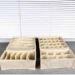 4er Set Aufbewahrungsboxen Schubladen-Organizer Ordnungssystem für Kleiderschrank faltbar für BHS Unterwäsche Socken Krawatten Faltbox Stoffbox Beige 1