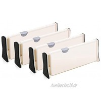 4er-Set Schubladen-Organizer Schubladenteiler verstellbarer Trennelemente Schublade organisieren Schubladeneinsatz für Küchen- & Schlafzimmerschubladen