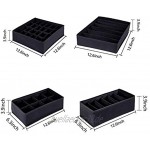 Aufbewahrungsboxen 4 stück Schubladen Organizer Ordnungssystem für Kleiderschrank faltbar für BHS Unterwäsche Socken Krawatten Faltbox Stoffbox